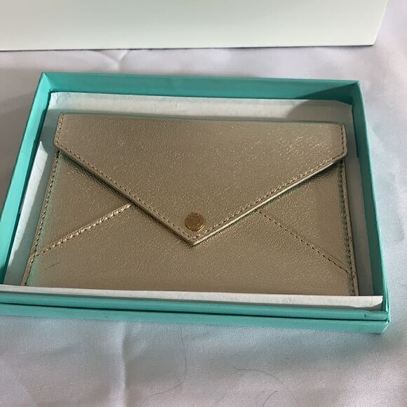 Tiffany & Co Gold Leather Card Case - Picture 2 of 6